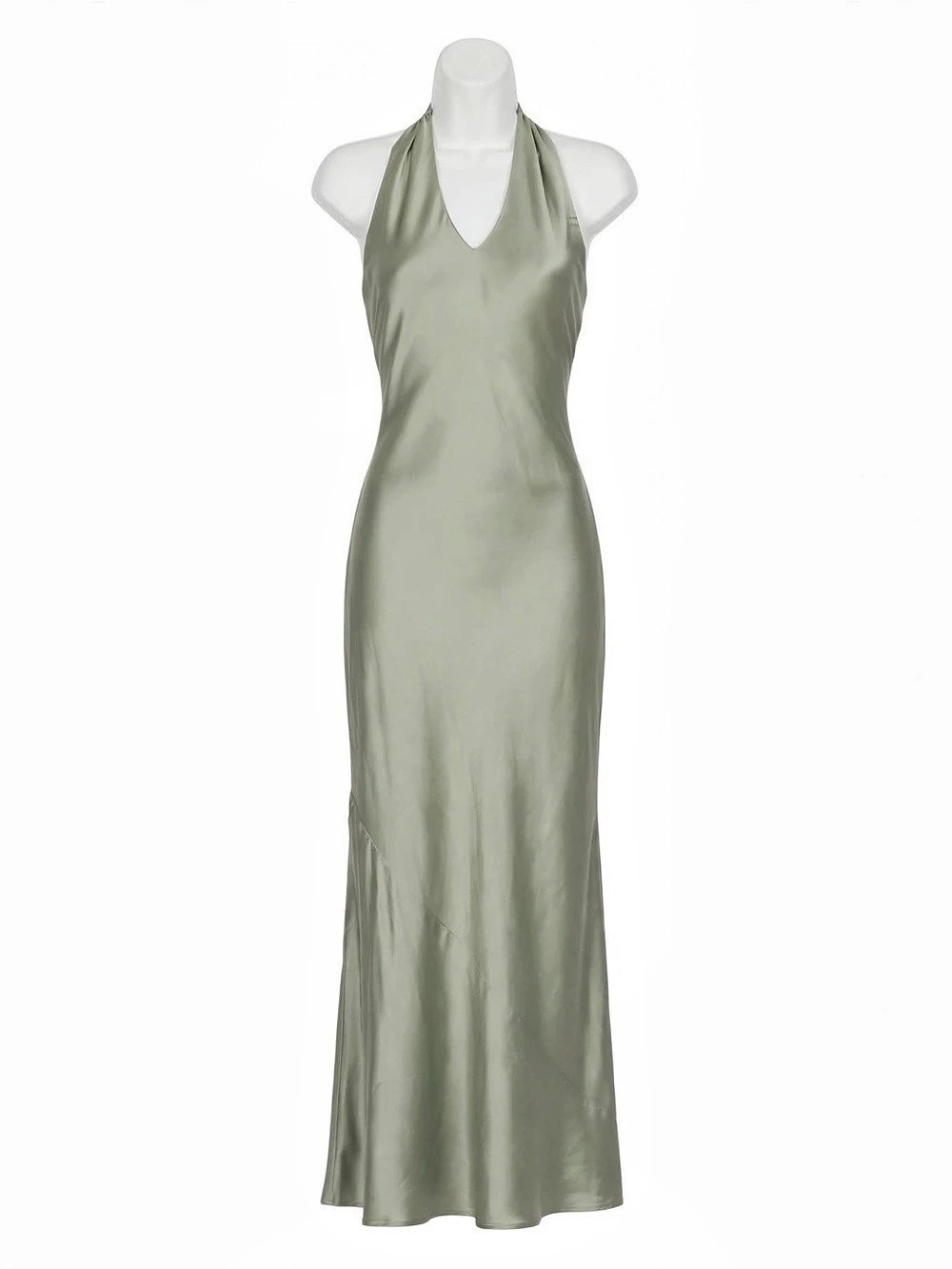 MUMU Sage Green Halter Maxi Dress Size Medium
